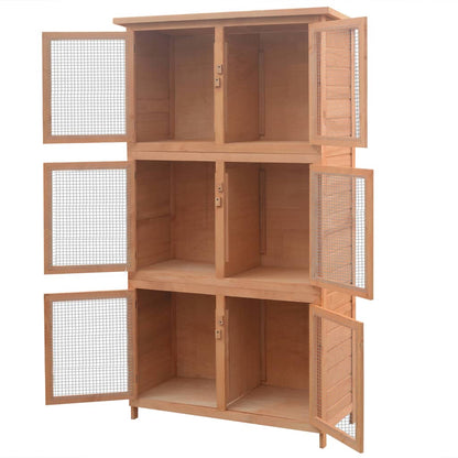 Jaula De Animales Conejera 6 Habitaciones Madera