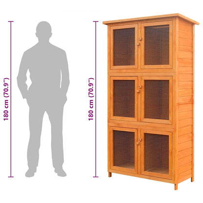 Jaula De Animales Conejera 6 Habitaciones Madera