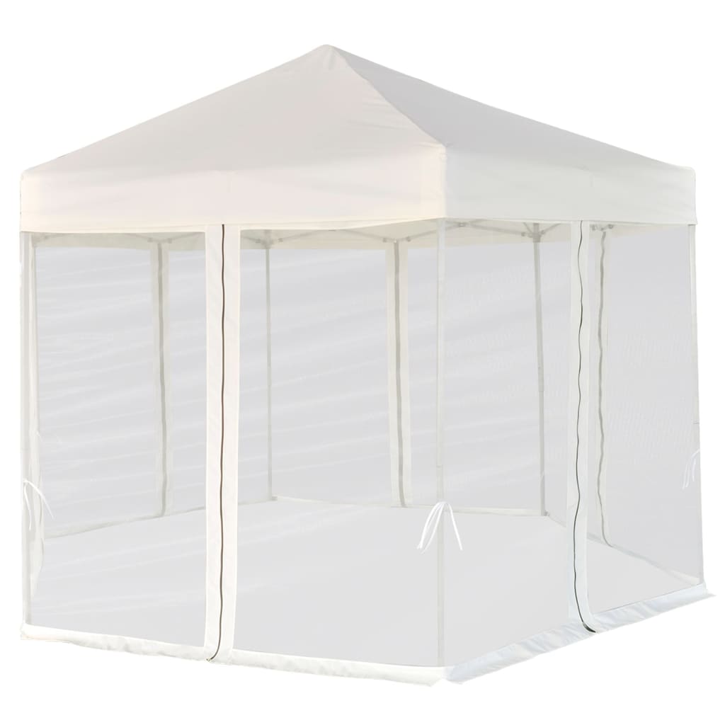 Carpa Desplegable Hexagonal 6 Paredes Blanco 3,6X3,1M