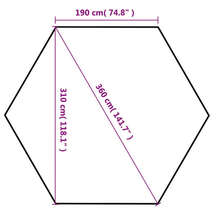 Carpa Desplegable Hexagonal 6 Paredes Blanco 3,6X3,1M