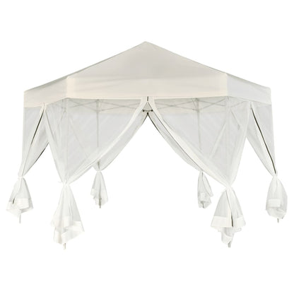 Carpa Desplegable Hexagonal 6 Paredes Blanco 3,6X3,1M