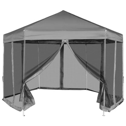 Carpa Desplegable Hexagonal 6 Paredes Blanco 3,6X3,1M