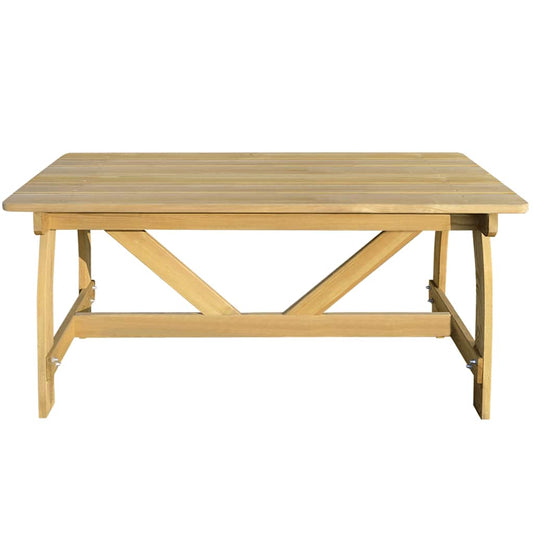 Mesa De Jardín De Madera De Pino Impregnada 150X74X75 Cm