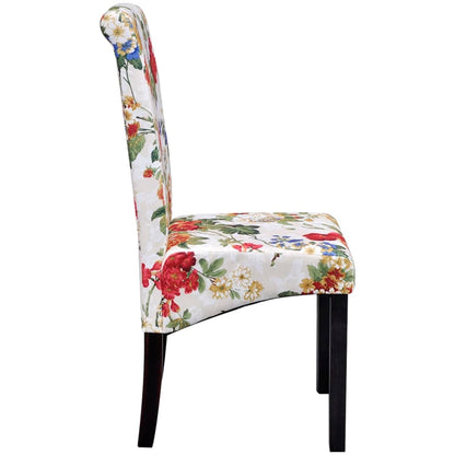 Sillas De Comedor 6 Uds Tela Multicolor
