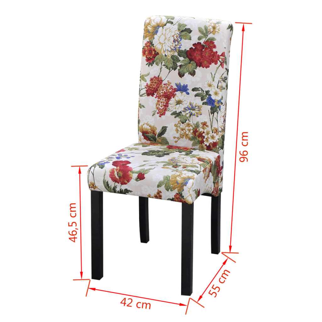 Sillas De Comedor 6 Uds Tela Multicolor