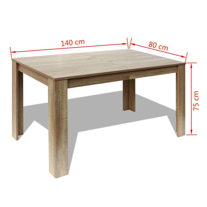 Mesa De Comedor Color Roble 140X80X75 Cm
