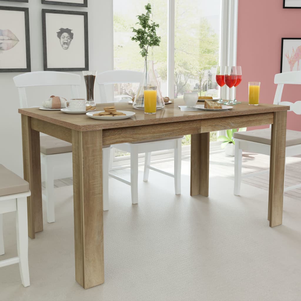 Mesa De Comedor Color Roble 140X80X75 Cm