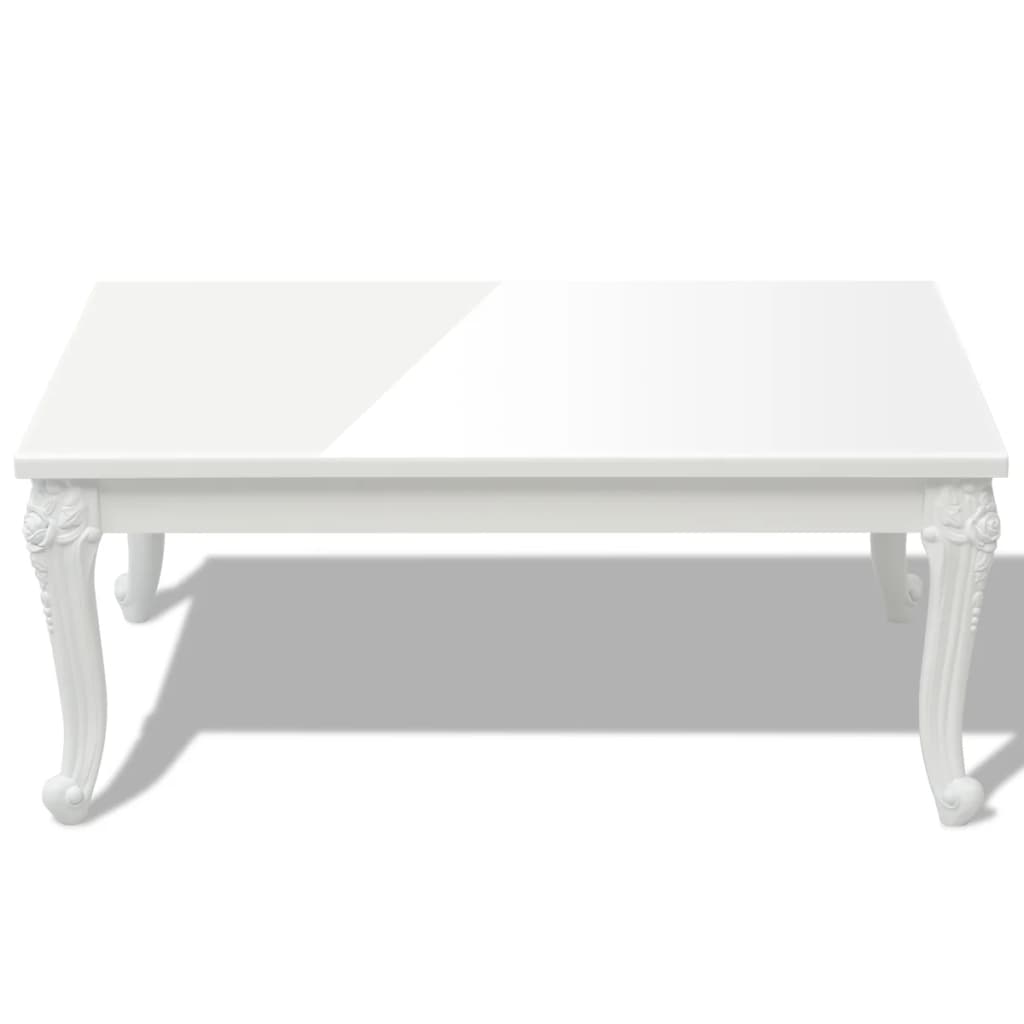 Mesa De Centro Blanco Brillante