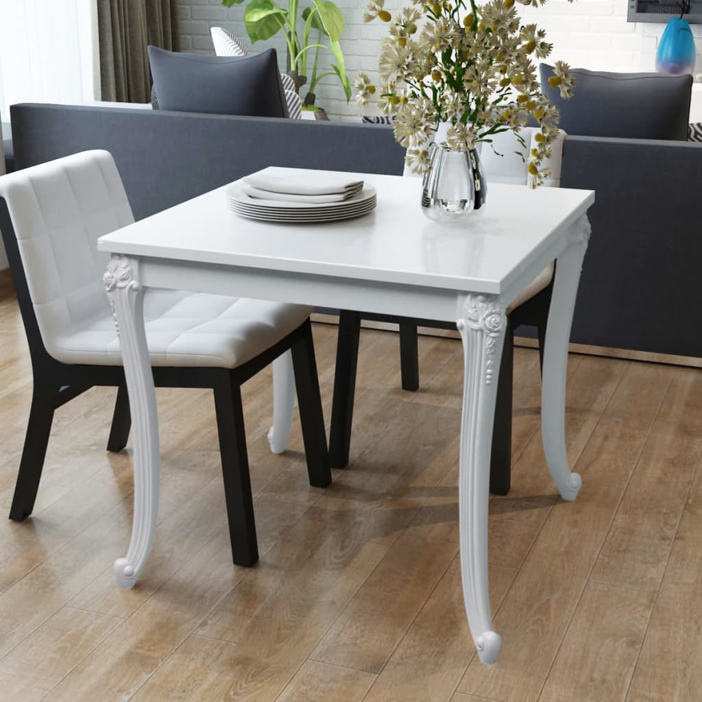 Mesa De Comedor Blanco Brillante