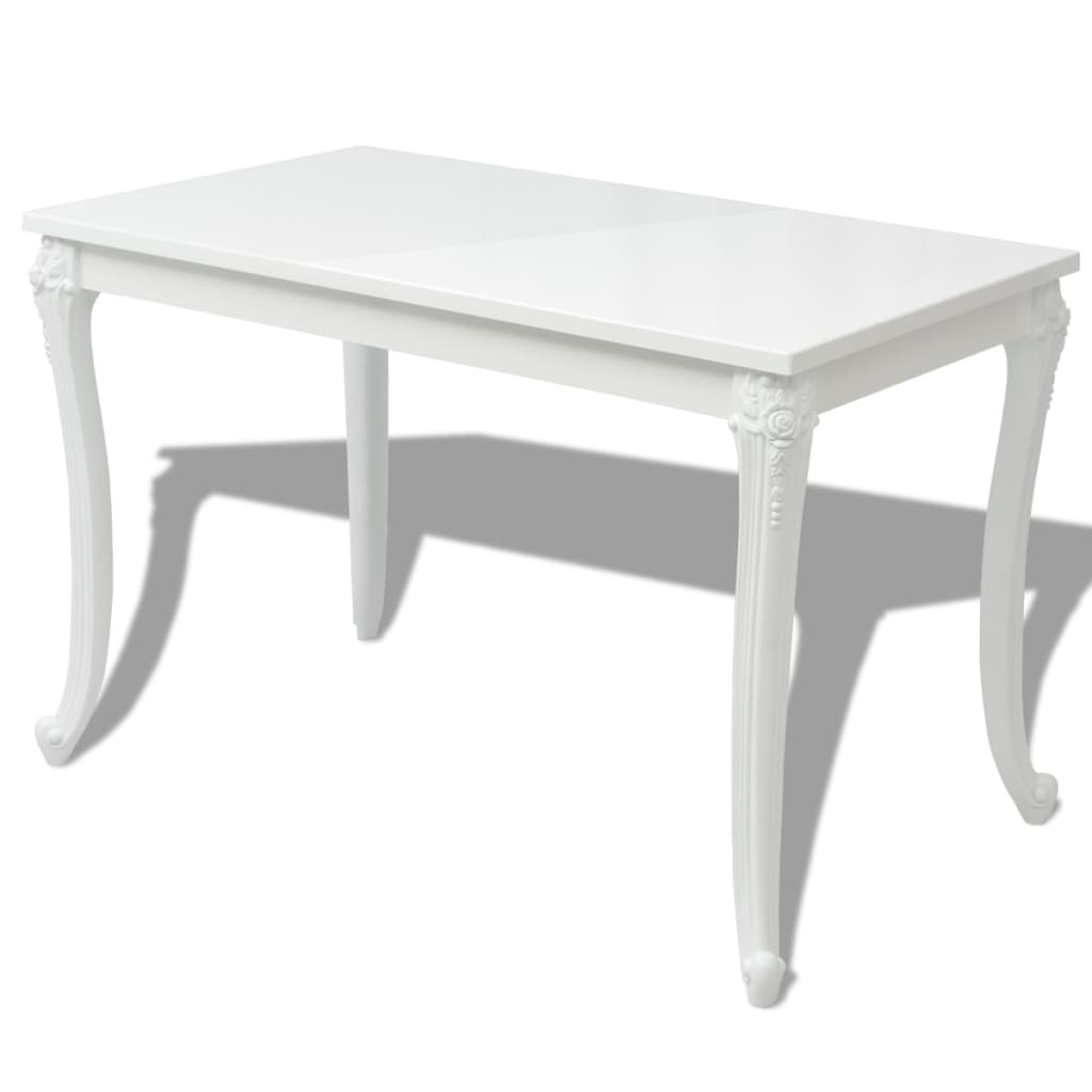 Mesa De Comedor Blanco Brillante