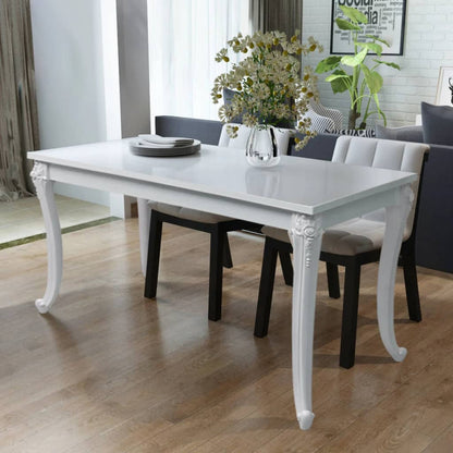Mesa De Comedor Blanco Brillante