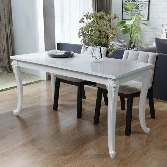 Mesa De Comedor Blanco Brillante