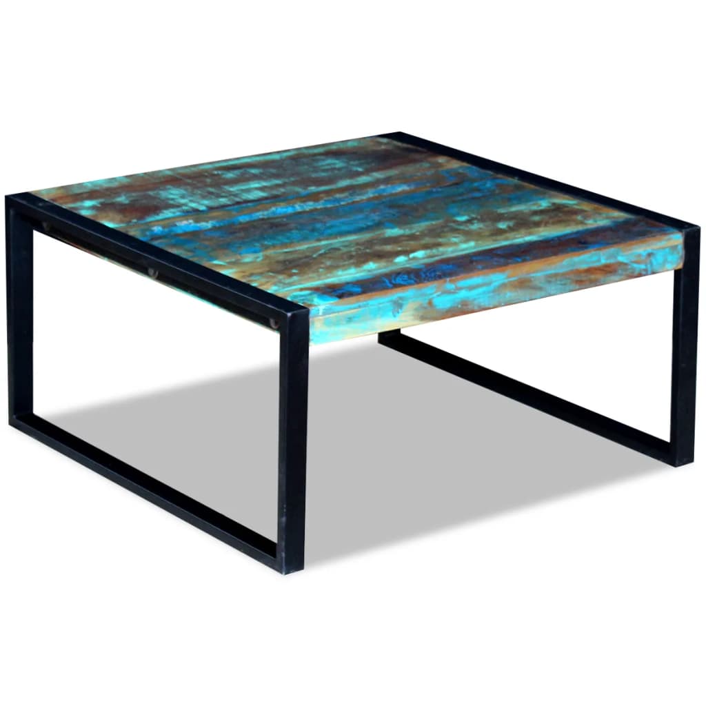 Mesa De Centro De Madera Maciza Reciclada 80X80X40 Cm
