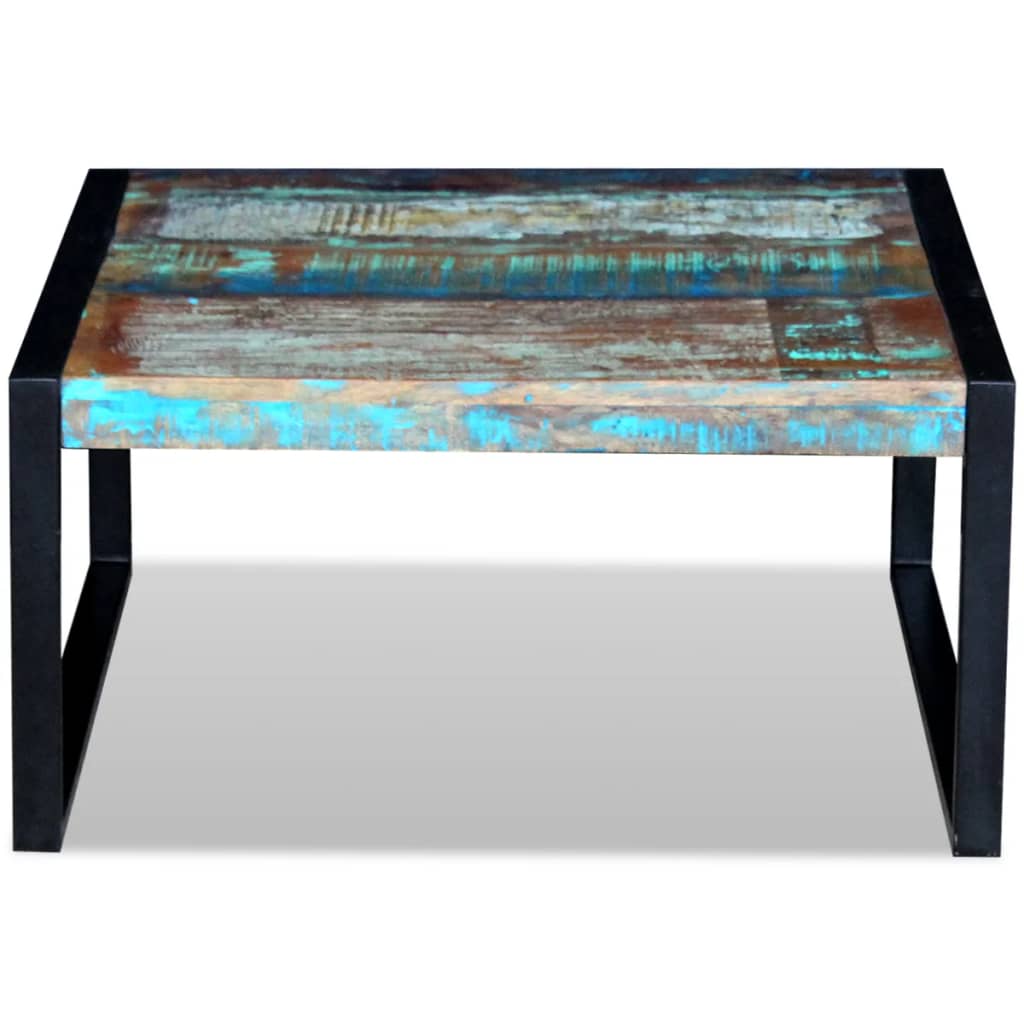 Mesa De Centro De Madera Maciza Reciclada 80X80X40 Cm