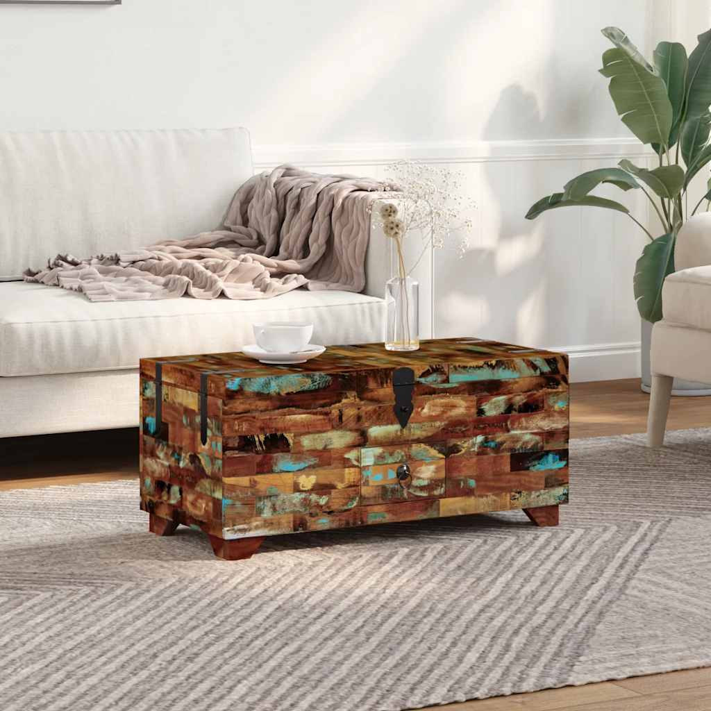 Mesa De Centro De Madera Maciza De Mango 80X40X35 Cm