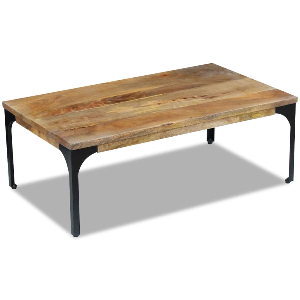 Mesa De Centro De Madera Maciza Mango 100X55X35 Cm