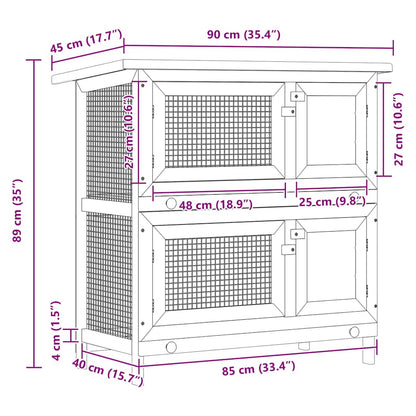 Jaula De Madera Para Conejos Pequeños De Exterior Con 4 Puertas