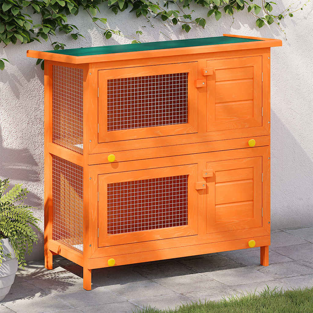 Jaula De Madera Para Conejos Pequeños De Exterior Con 4 Puertas
