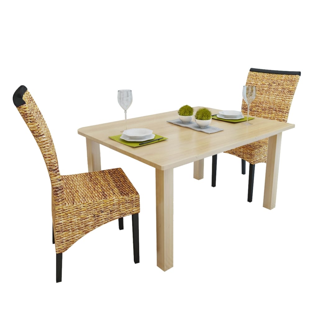 Sillas De Comedor 4 Uds Abacá Y Mango Macizo
