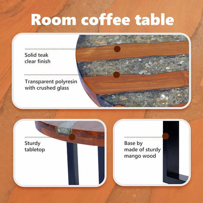 Mesa De Centro De Resina De Teca 60 Cm