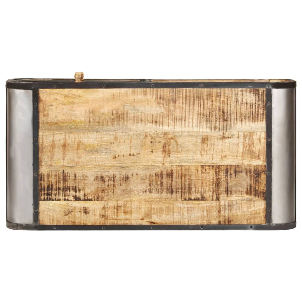 Mesa De Centro Madera Maciza De Mango 100X50X35 Cm