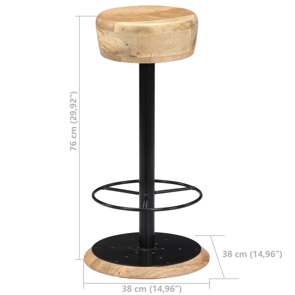 Taburetes De Cocina 2 Unidades Madera Maciza De Mango