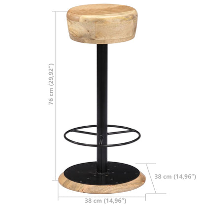 Taburetes De Cocina 2 Unidades Madera Maciza De Mango