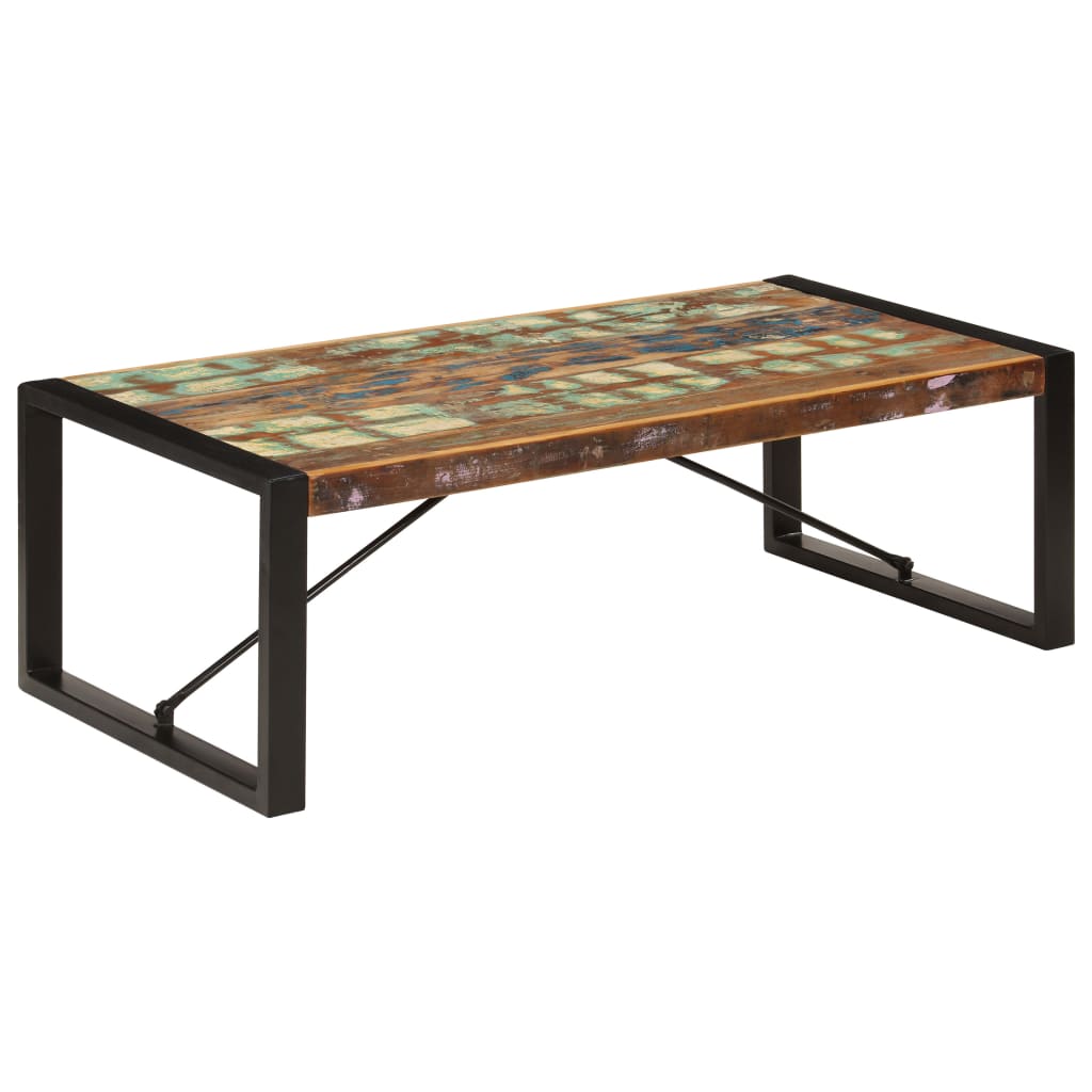 Mesa De Centro Madera Maciza Reciclada 120X60X40 Cm