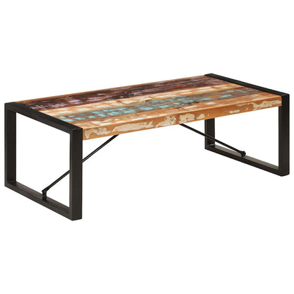 Mesa De Centro Madera Maciza Reciclada 120X60X40 Cm