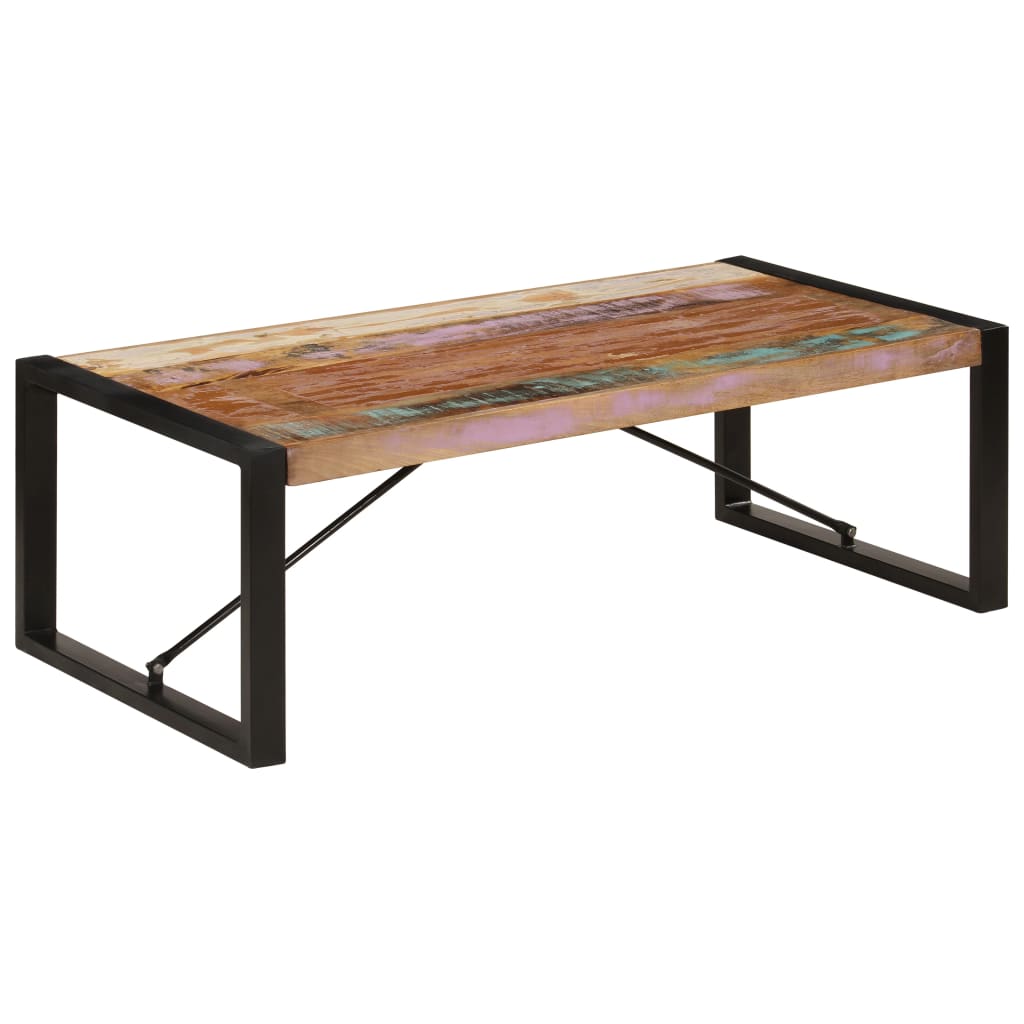 Mesa De Centro Madera Maciza Reciclada 120X60X40 Cm