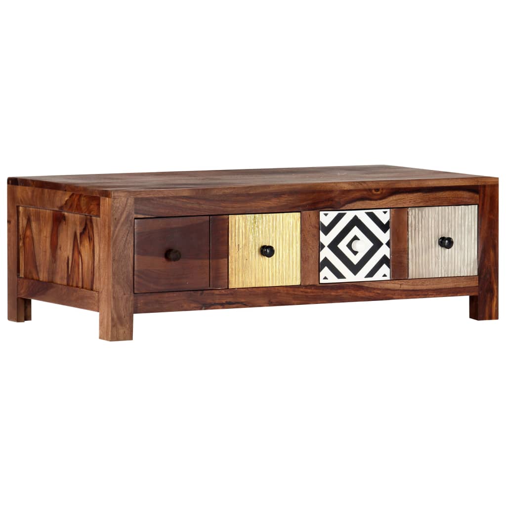 Mesa De Centro De Madera Maciza De Acacia