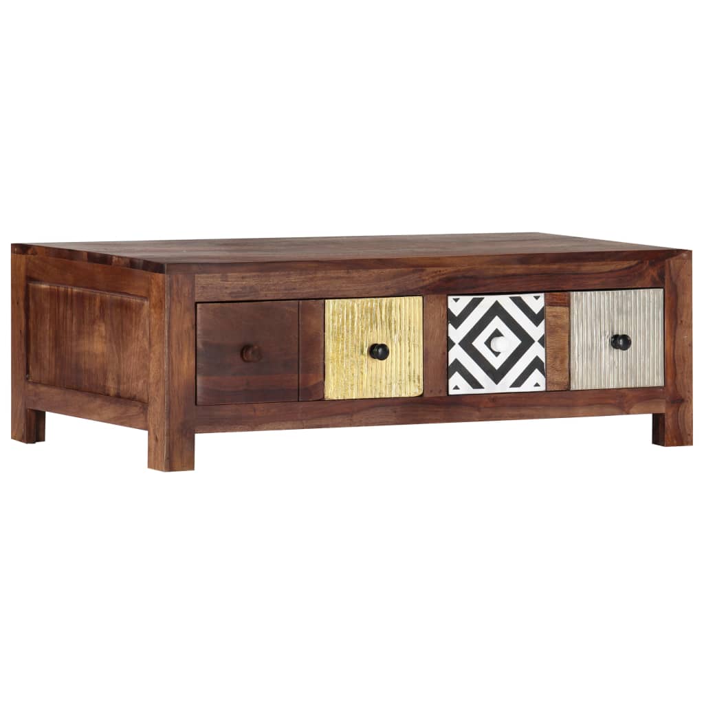 Mesa De Centro De Madera Maciza De Acacia
