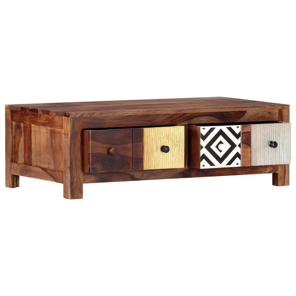 Mesa De Centro De Madera Maciza De Acacia