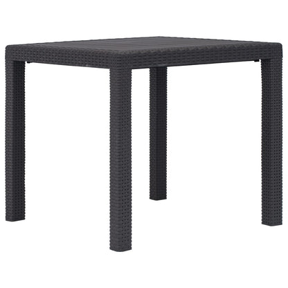 Mesa De Jardín De Plástico Aspecto Ratán Gris