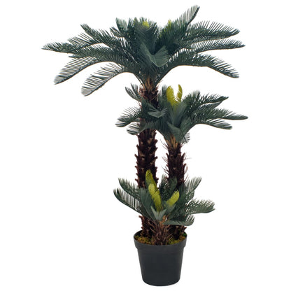 Planta Artificial Palmera Cica Con Macetero Verde
