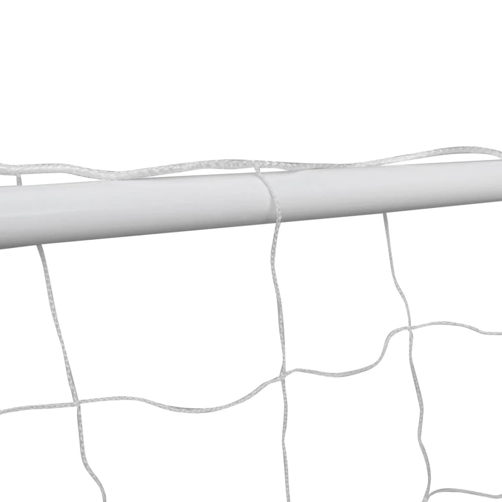 Porterías De Fútbol 2 Uds Con Red 182X61X122 Cm Acero Blanco