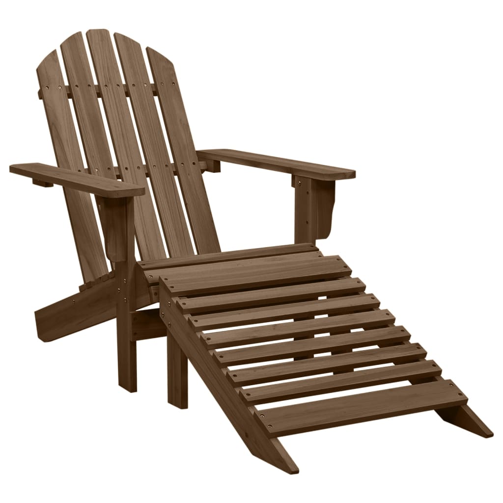 Silla De Jardín Con Otomana Madera Blanca