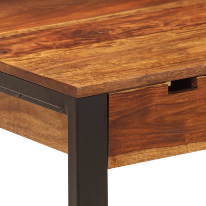 Escritorio De Madera Maciza De Acacia Y Acero 110X55X78 Cm