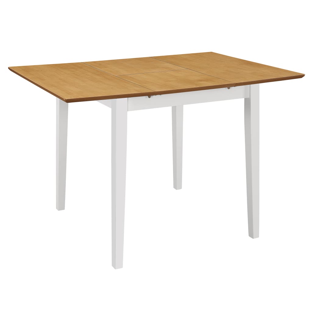 Mesa De Comedor Extensible Mdf Blanca (80-120)X80X74 Cm