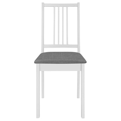 Sillas De Comedor Con Cojines 4 Unidades Madera Maciza Blanca