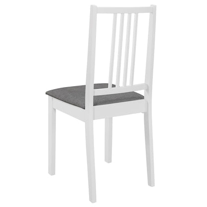 Sillas De Comedor Con Cojines 4 Unidades Madera Maciza Blanca