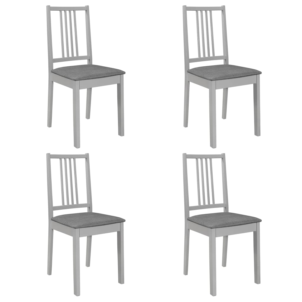 Sillas De Comedor Con Cojines 4 Unidades Madera Maciza Blanca