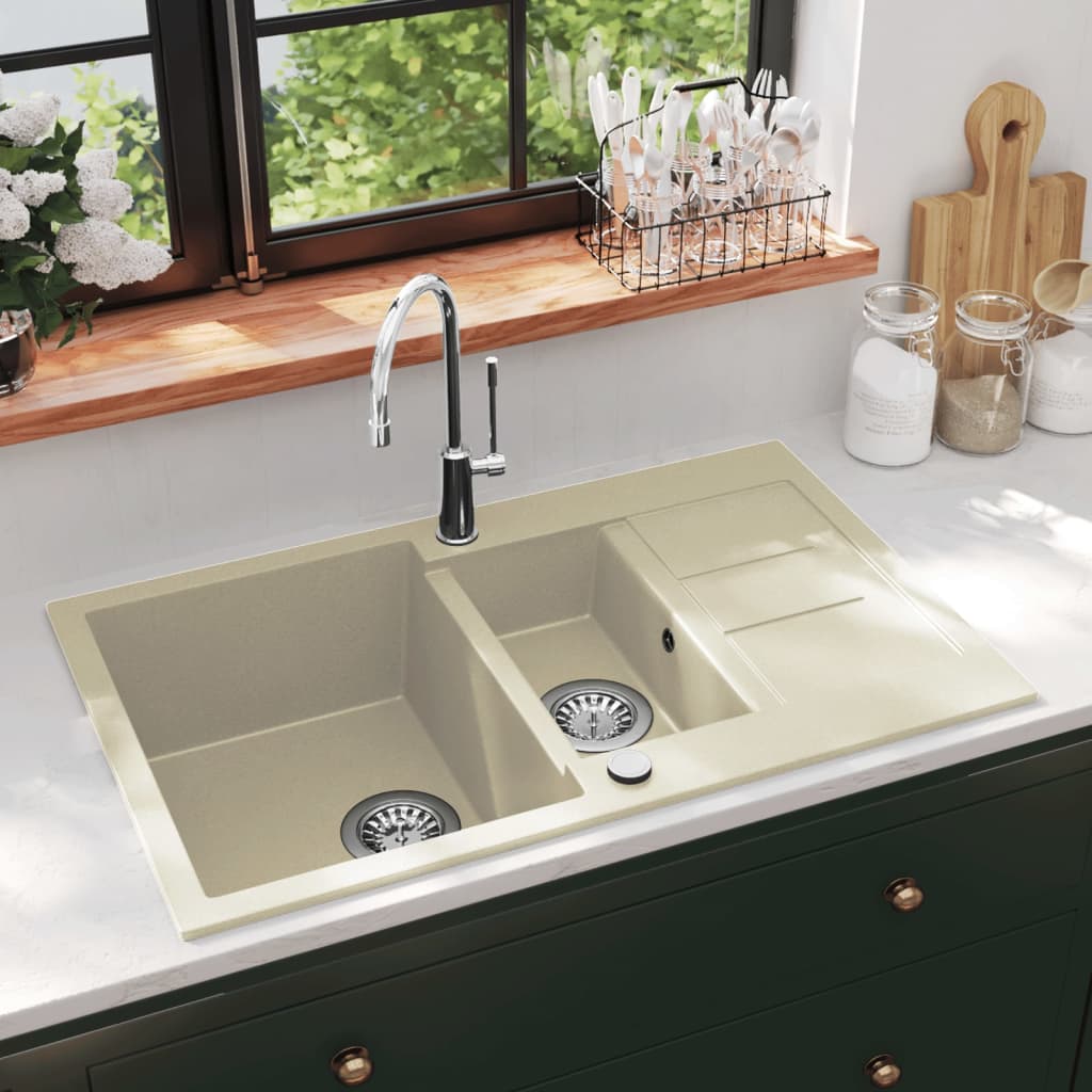 Fregadero De Cocina Con 2 Senos Granito