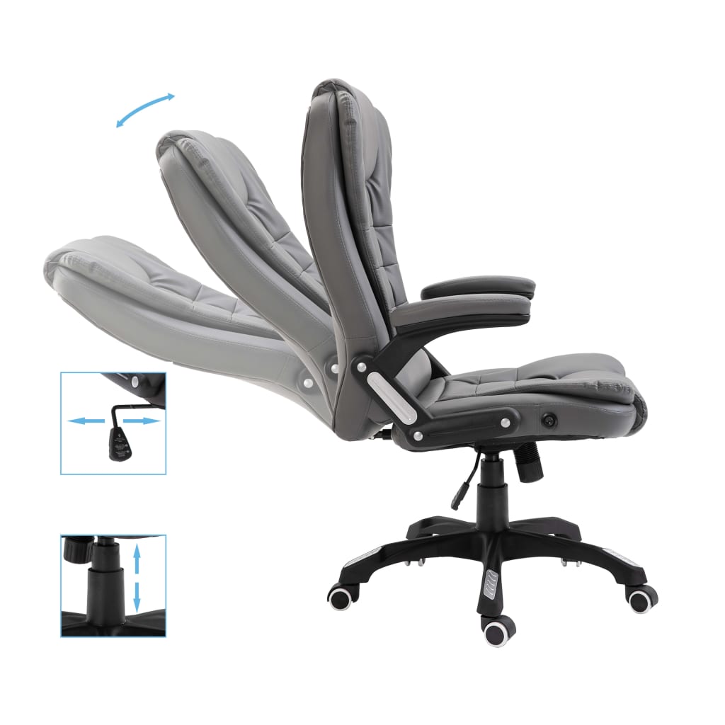 Silla De Oficina De Cuero Sintético Gris