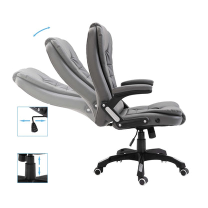 Silla De Oficina De Cuero Sintético Gris