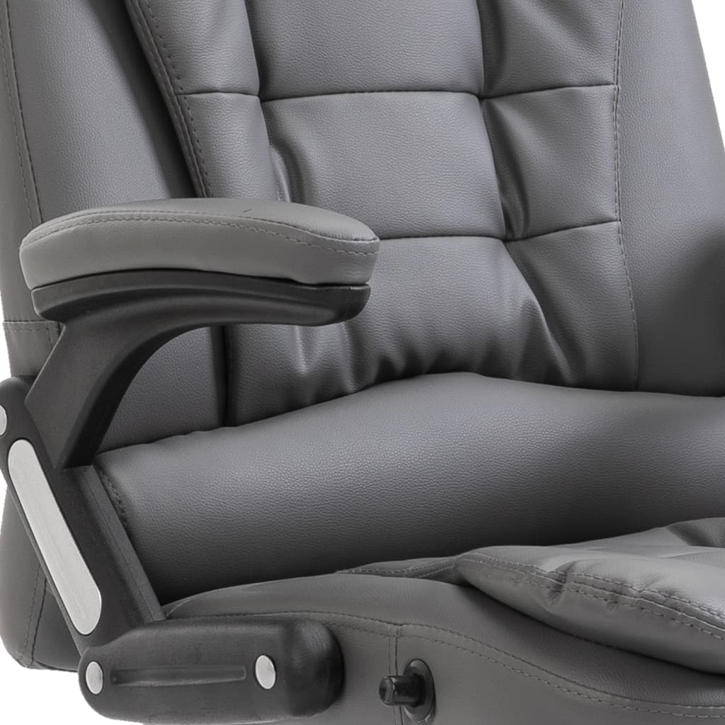 Silla De Oficina De Cuero Sintético Gris