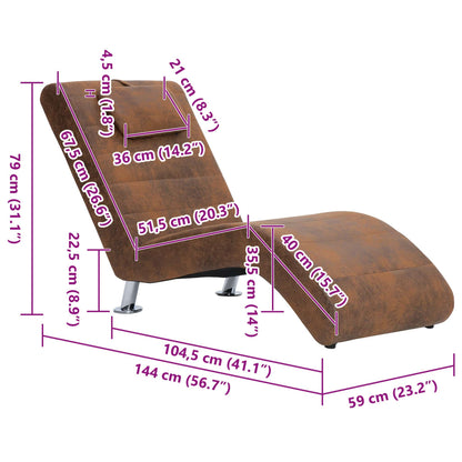 Diván Con Almohada De Piel De Ante Artificial