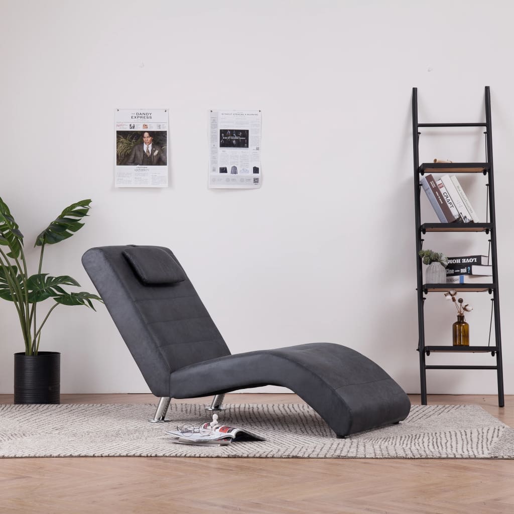 Diván Con Almohada De Piel De Ante Artificial
