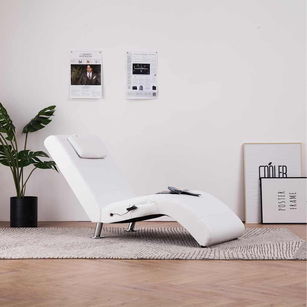 Diván De Masaje Con Almohada De Cuero Sintético