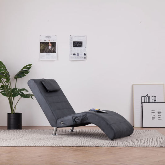 Diván De Masaje Con Almohada De Piel De Ante Artificial